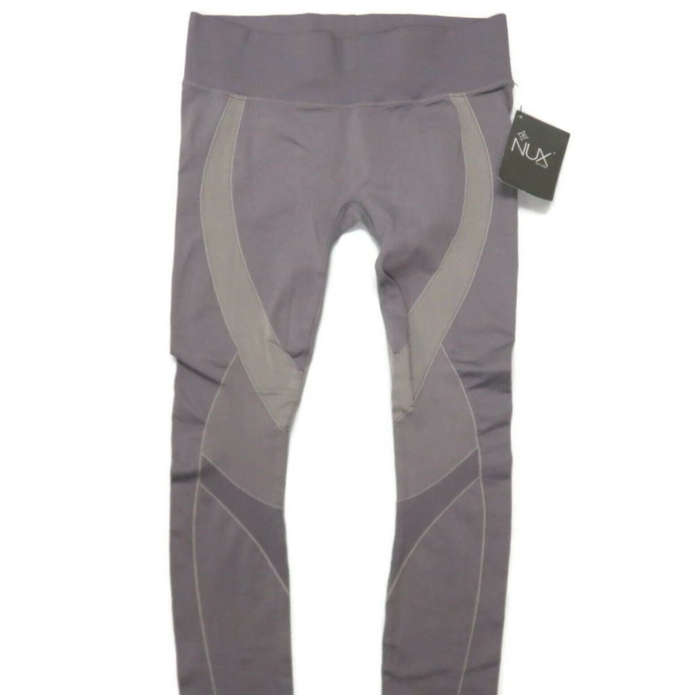 NUX Leggings Womens Small New Gray‎ NWT Greyson Running Yoga Gym